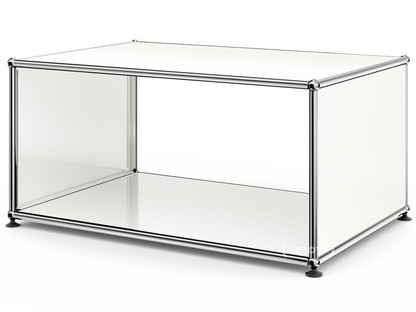 USM Haller Beistelltisch mit Seitenwänden 75 cm|ohne Glas-Zwischentablar|Reinweiß RAL 9010