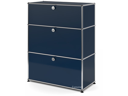 USM Haller Kommode mit 3 Schubladen H 95 + 4 x B 75 x T 35 cm|Stahlblau RAL 5011