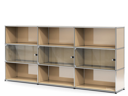 USM Haller Highboard XL mit 3 Glastüren ohne Schloss|USM beige