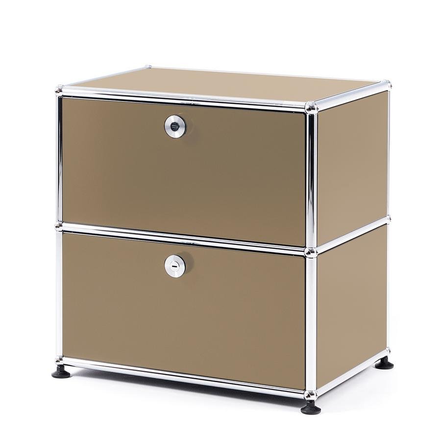 USM Haller Nachttisch mit 2 Klapptüren, USM beige von Fritz Haller ... USM Haller Nachttisch mit 2 Klapptüren, USM beige von Fritz Haller ...