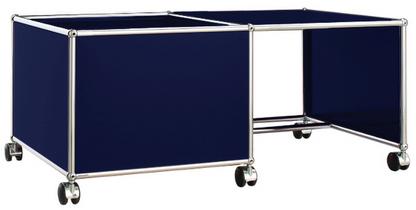 USM Haller Kinder Rolltisch Kasten links|Stahlblau RAL 5011