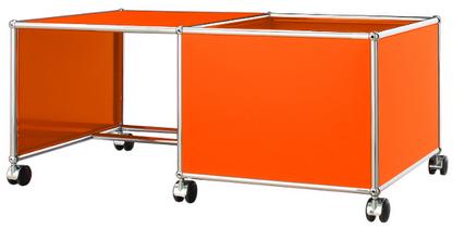 USM Haller Kinder Rolltisch Kasten rechts|Reinorange RAL 2004