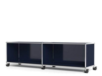 USM Haller TV-/Hi-Fi-Lowboard, individualisierbar Stahlblau RAL 5011|Offen|Ohne Kabeldurchlass