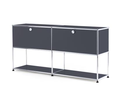 USM Haller Sideboard L mit 2 Klappen, unten Struktur Anthrazitgrau RAL 7016