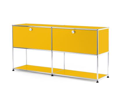 USM Haller Sideboard L mit 2 Klappen, unten Struktur Goldgelb RAL 1004