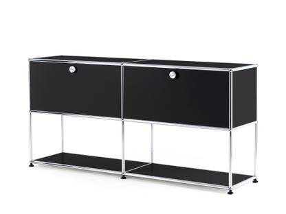 USM Haller Sideboard L mit 2 Klappen, unten Struktur Graphitschwarz RAL 9011