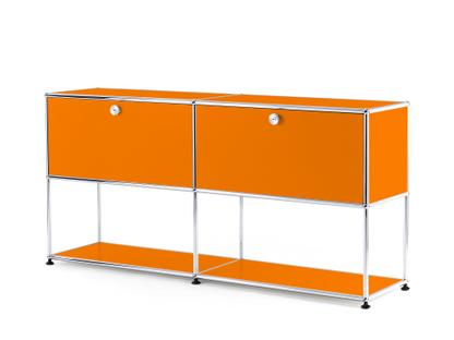 USM Haller Sideboard L mit 2 Klappen, unten Struktur Reinorange RAL 2004