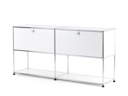 USM Haller Sideboard L mit 2 Klappen, unten Struktur Reinweiß RAL 9010