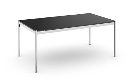 USM Haller Tisch Plus 175 x 100 cm|41-Linoleum nero|Ohne Klappe