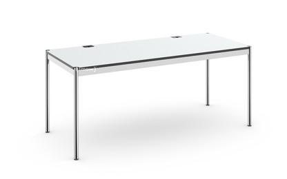 USM Haller Tisch Plus 175 x 75 cm|02-Kunstharz perlgrau|Ohne Klappe