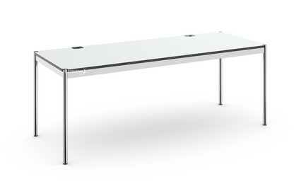 USM Haller Tisch Plus 200 x 75 cm|02-Kunstharz perlgrau|Ohne Klappe
