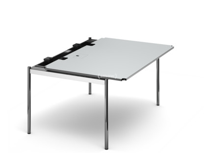 USM Haller Tisch Advanced 150 x 100 cm|02-Kunstharz perlgrau|Klappe links