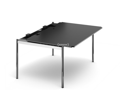 USM Haller Tisch Advanced 150 x 100 cm|41-Linoleum nero|Klappe rechts