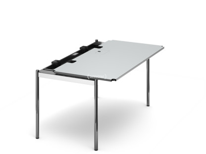 USM Haller Tisch Advanced 150 x 75 cm|02-Kunstharz perlgrau|Klappe rechts