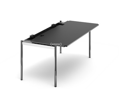 USM Haller Tisch Advanced 175 x 75 cm|41-Linoleum nero|Ohne Klappe