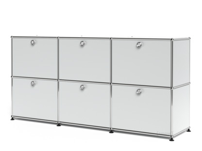 USM Haller Sideboard 50, individualisierbar USM mattsilber|Mit 3 Klappen|Mit 3 Klappen