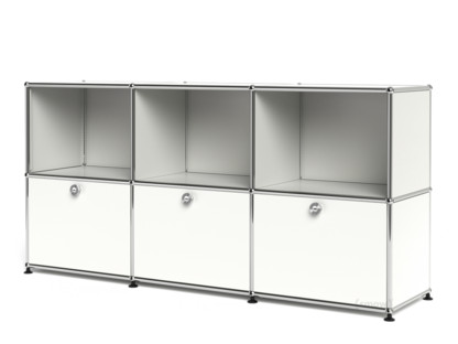 USM Haller Sideboard 50, individualisierbar Reinweiß RAL 9010|Offen|Mit 3 Klappen