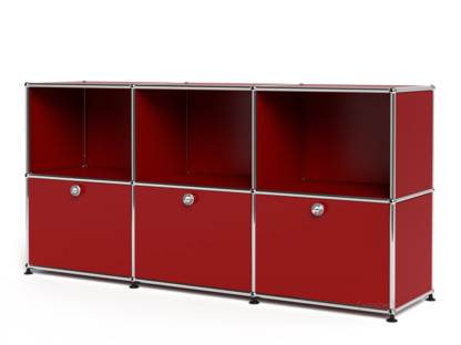 USM Haller Sideboard 50, individualisierbar USM rubinrot|Offen|Mit 3 Klappen