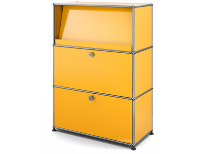 USM Haller Highboard M mit Schrägtablar Goldgelb RAL 1004