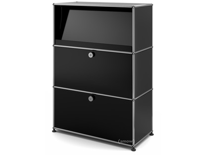 USM Haller Highboard M mit Schrägtablar Graphitschwarz RAL 9011