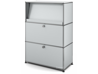 USM Haller Highboard M mit Schrägtablar USM mattsilber