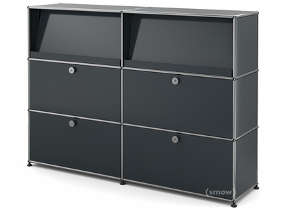 USM Haller Highboard L mit Schrägtablaren Anthrazitgrau RAL 7016