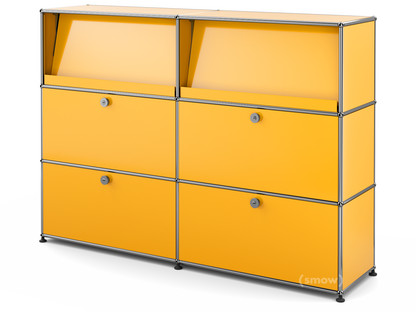 USM Haller Highboard L mit Schrägtablaren Goldgelb RAL 1004