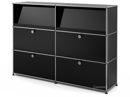 USM Haller Highboard L mit Schrägtablaren Graphitschwarz RAL 9011