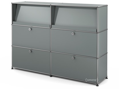 USM Haller Highboard L mit Schrägtablaren Mittelgrau RAL 7005