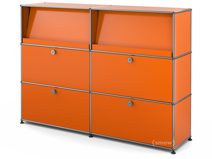 USM Haller Highboard L mit Schrägtablaren Reinorange RAL 2004