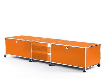 USM Haller TV-Lowboard XL auf Rollen Reinorange RAL 2004