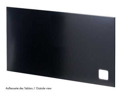USM Haller Tablar mit Kabeldurchlass 75 x 35 cm|Graphitschwarz RAL 9011|Unten links