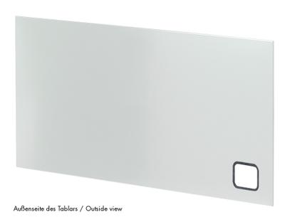 USM Haller Tablar mit Kabeldurchlass 75 x 35 cm|Lichtgrau RAL 7035|Unten links