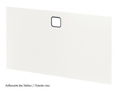 USM Haller Tablar mit Kabeldurchlass 75 x 35 cm|Reinweiß RAL 9010|Oben mittig