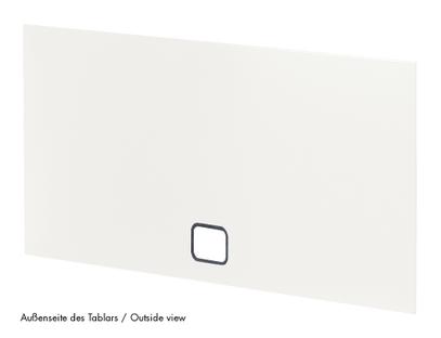 USM Haller Tablar mit Kabeldurchlass 50 x 35 cm|Reinweiß RAL 9010|Unten mittig