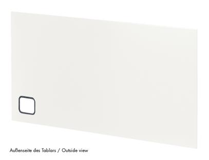 USM Haller Tablar mit Kabeldurchlass 75 x 35 cm|Reinweiß RAL 9010|Unten rechts