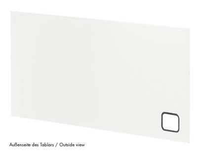 USM Haller Tablar mit Kabeldurchlass 75 x 35 cm|Reinweiß RAL 9010|Unten links