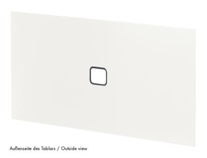USM Haller Tablar mit Kabeldurchlass 75 x 35 cm|Reinweiß RAL 9010|Mitte mittig