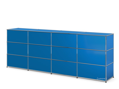 USM Haller Theke Typ 1 Enzianblau RAL 5010|300 cm (4 Elemente)|50 cm