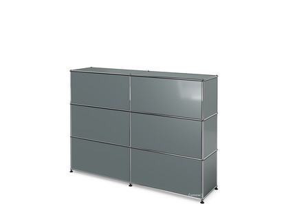 USM Haller Theke Typ 1 Mittelgrau RAL 7005|150 cm (2 Elemente)|35 cm