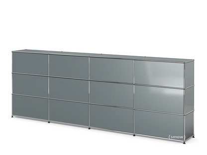 USM Haller Theke Typ 1 Mittelgrau RAL 7005|300 cm (4 Elemente)|35 cm