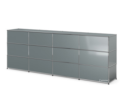 USM Haller Theke Typ 1 Mittelgrau RAL 7005|300 cm (4 Elemente)|50 cm