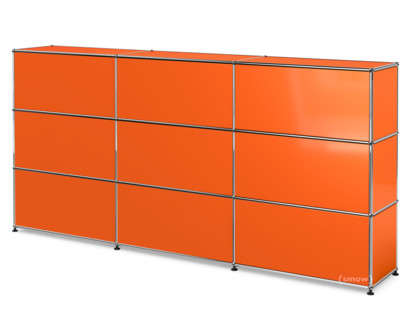 USM Haller Theke Typ 1 Reinorange RAL 2004|225 cm (3 Elemente)|35 cm