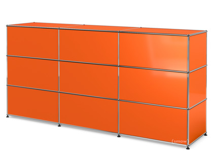 USM Haller Theke Typ 1 Reinorange RAL 2004|225 cm (3 Elemente)|50 cm