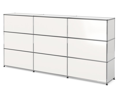 USM Haller Theke Typ 1 Reinweiß RAL 9010|225 cm (3 Elemente)|35 cm