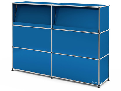 USM Haller Theke Typ 2 (mit Schrägtablaren) Enzianblau RAL 5010|150 cm (2 Elemente)|35 cm