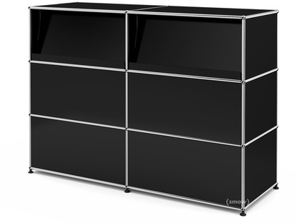 USM Haller Theke Typ 2 (mit Schrägtablaren) Graphitschwarz RAL 9011|150 cm (2 Elemente)|50 cm