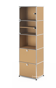 USM Haller Vitrinenschrank Einfach (H 179 x B 53 x T 38 cm)|USM beige|Alle Fächer mit Schloss