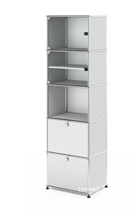 USM Haller Vitrinenschrank Einfach (H 179 x B 53 x T 38 cm)|USM mattsilber|Kein Schloss