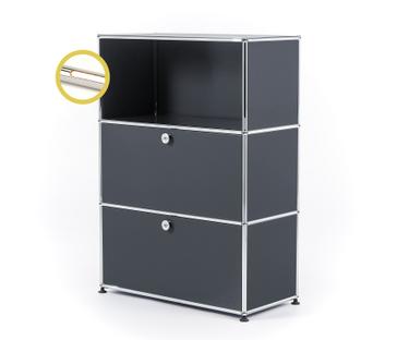 USM Haller E Highboard M mit Fachbeleuchtung Anthrazitgrau RAL 7016|Warmweiß